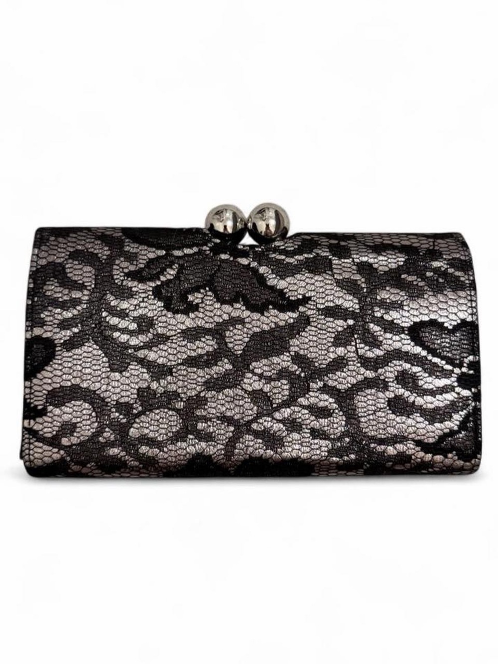 Metallic Lace Kiss Lock Wallet - Picture 2 of 8